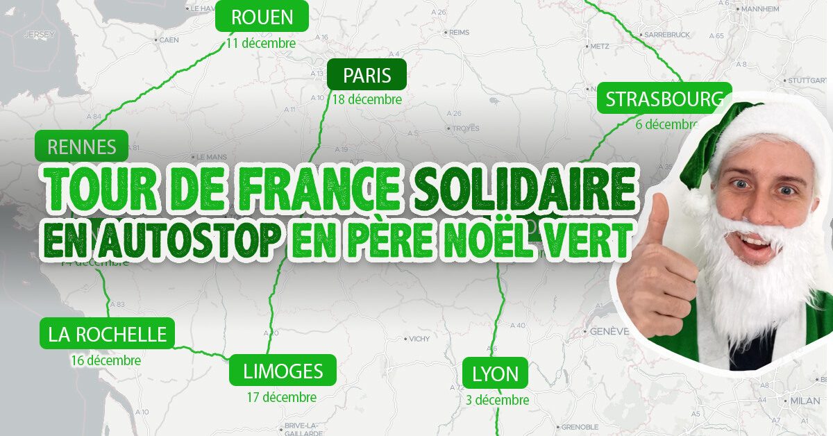 Tour de France solidaire père noël vert